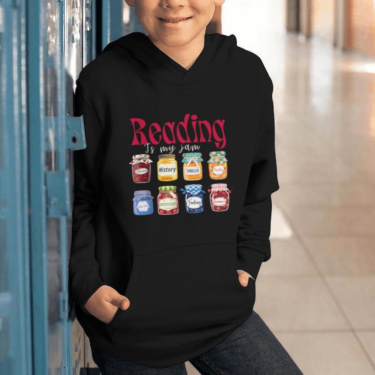 Reading Is My Jam Teacher Student Book Lovers Graphic Youth Hoodie Reading Is My Jam Teacher Student Book Lovers Graphic Youth Hoodie