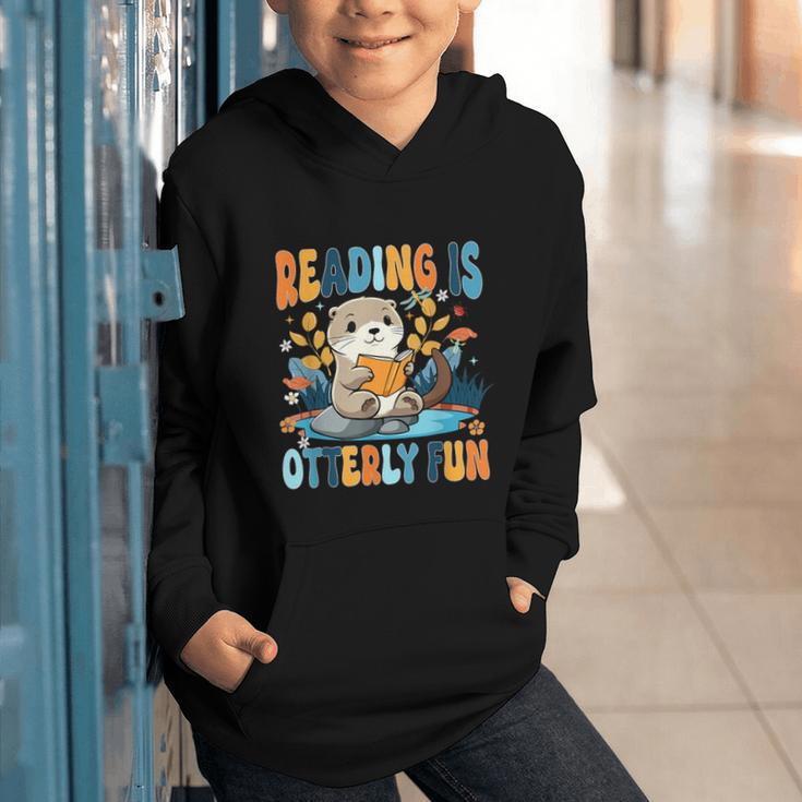 Reading Is Otterly Fun Sea Otter Book Lover Bookworm Graphic Youth Hoodie Reading Is Otterly Fun Sea Otter Book Lover Bookworm Graphic Youth Hoodie