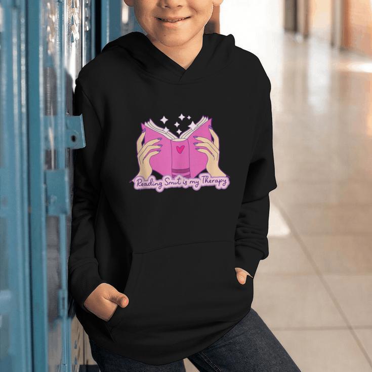 Reading Smut Is My Therapy Romance Book Reader Humor Graphic Youth Hoodie