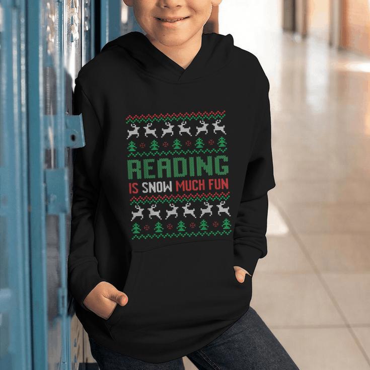 Reading Is Snow Much Fun Winter Bookworm Reading Book Lovers Graphic Youth Hoodie