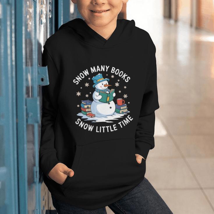 Reading Snowman So Many Books Christmas Books Readers Graphic Youth Hoodie