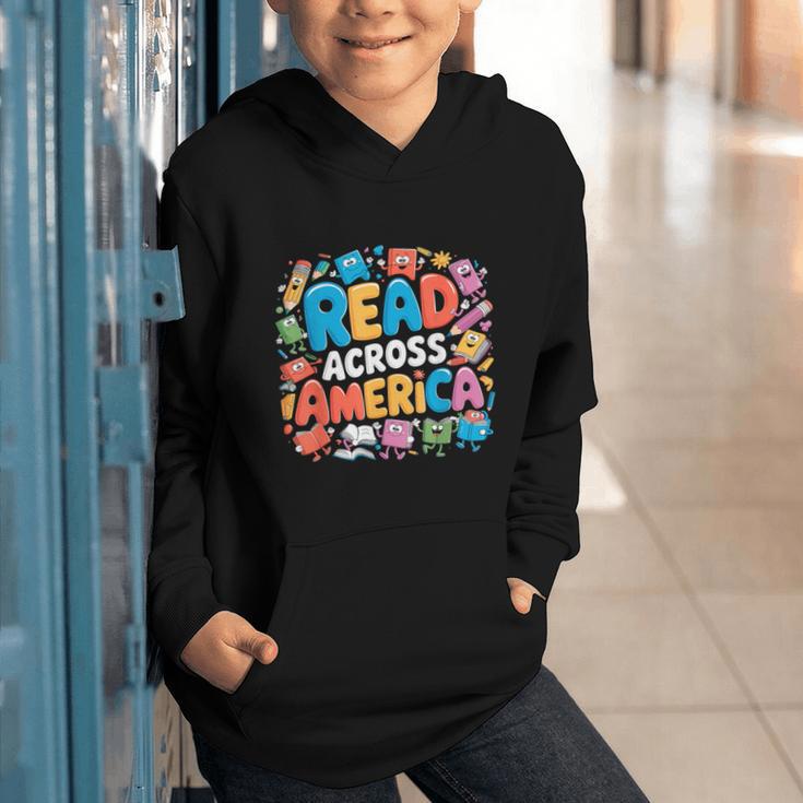 Reads Across Tee America Books Reader Reading Teacher Graphic Youth Hoodie