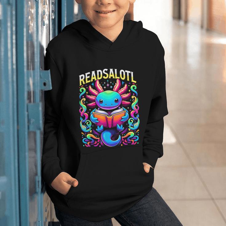 Readsalotl Axolotl Book Lovers Axolotls Graphic Youth Hoodie Readsalotl Axolotl Book Lovers Axolotls Graphic Youth Hoodie