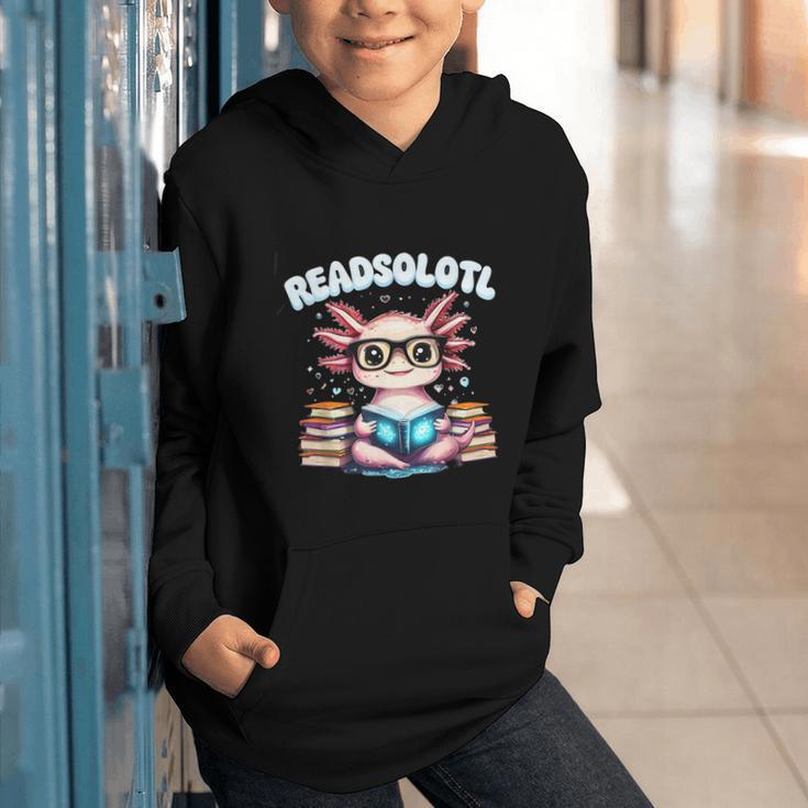 Readsolotl Pink Kawaii Axolotl Read Book Lover Reading Graphic Youth Hoodie Readsolotl Pink Kawaii Axolotl Read Book Lover Reading Graphic Youth Hoodie