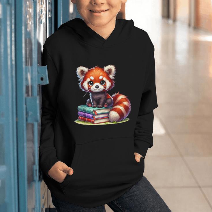 Red Panda Books Lover Reading Bookworm Graphic Youth Hoodie Red Panda Books Lover Reading Bookworm Graphic Youth Hoodie