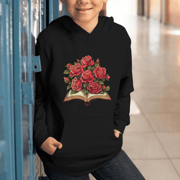 Red Roses Flowers Book Floral Graphic Youth Hoodie Red Roses Flowers Book Floral Graphic Youth Hoodie