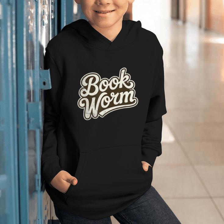 Retro Book Worm Reading For Book Lovers Graphic Youth Hoodie
