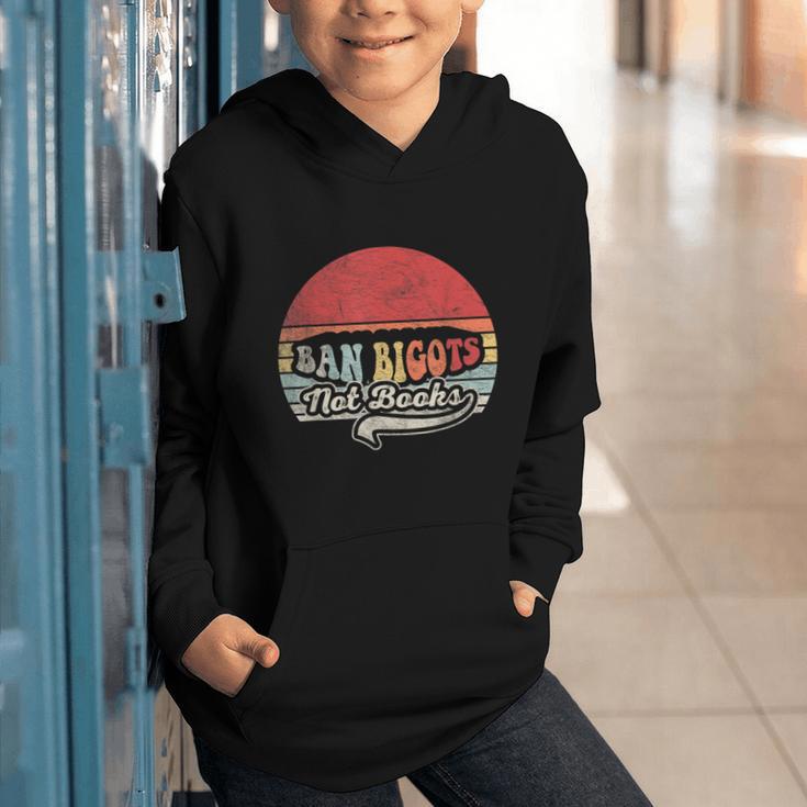 Retro Vintage Ban Bigots Not Books Shirt Free Banned Books Graphic Youth Hoodie