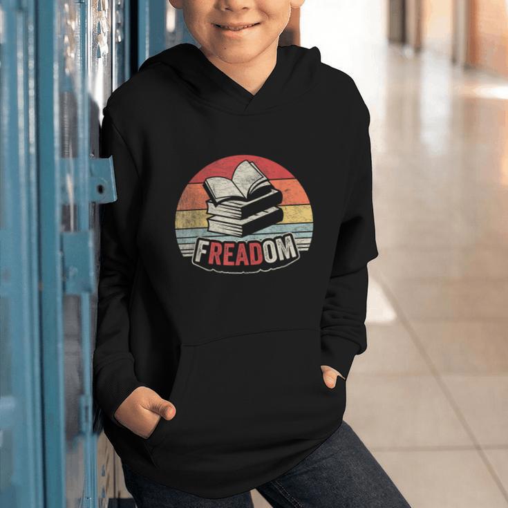 Retro Vintage FREADom Anti Ban Books Freedom To Read Graphic Youth Hoodie