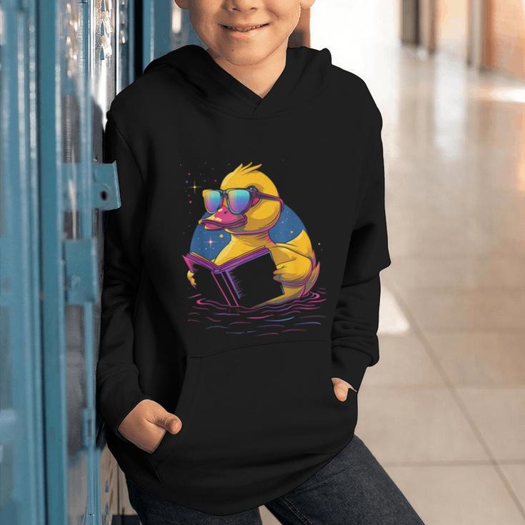 Rubber Duck Rubber Duckie Reading Book Rubber Duckling Graphic Youth Hoodie