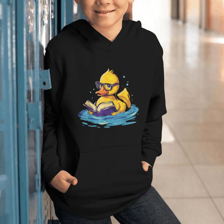 Rubber Duck Reading Book Swim Rubber Duckling Rubber Duckie Graphic Youth Hoodie