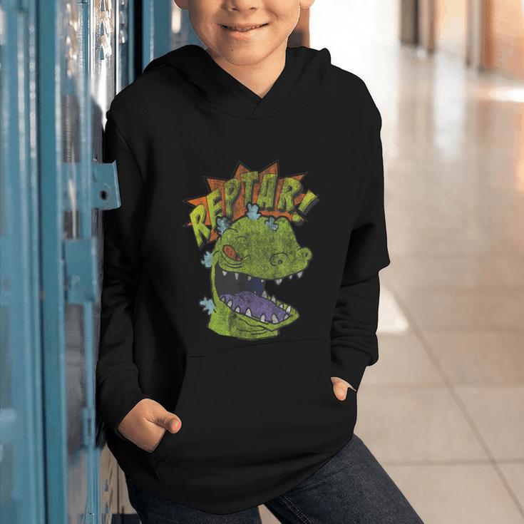 Rugrats Reptar Distressed Comic Book Style Cartoon Graphic Youth Hoodie