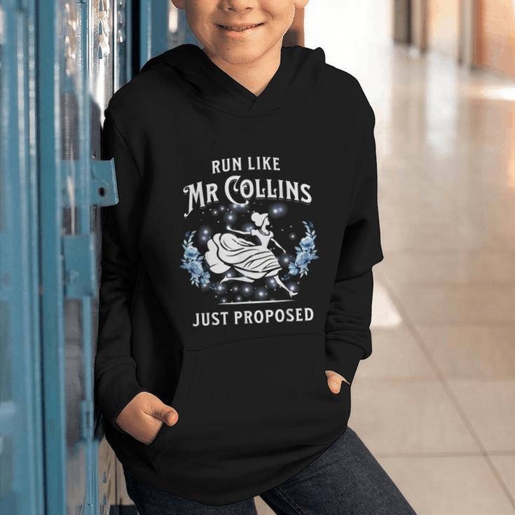Run Like Mr Collins Just Proposed Books And Running Graphic Youth Hoodie Run Like Mr Collins Just Proposed Books And Running Graphic Youth Hoodie