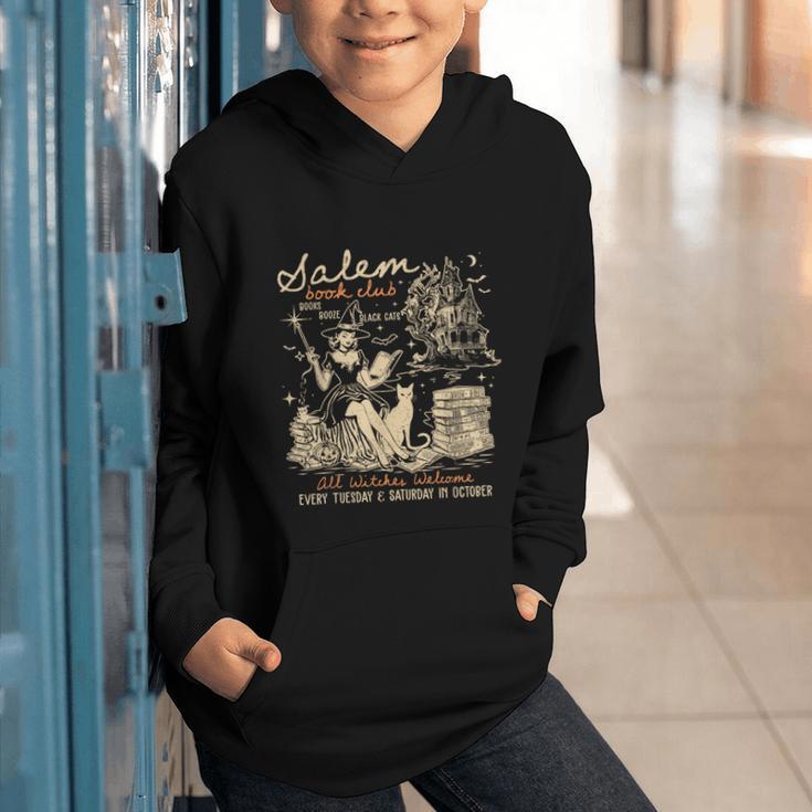 Salem Book Club Witches Witchy Witch Spooky Season Halloween Graphic Youth Hoodie