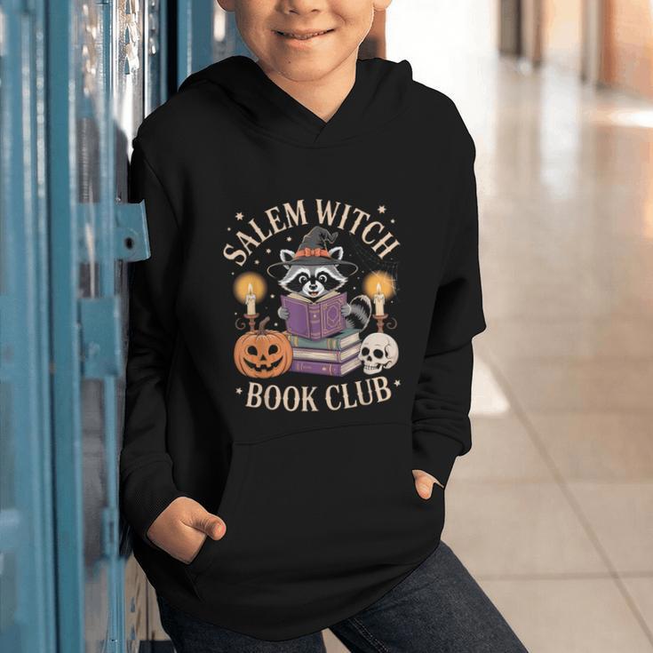 Salem Witch Book Club Bookish Halloween Raccoon Witchcraft Graphic Youth Hoodie