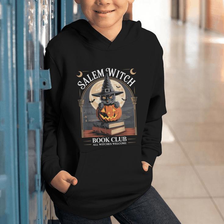 Salem Witch Book Club All Witches Welcome Halloween Reading Graphic Youth Hoodie