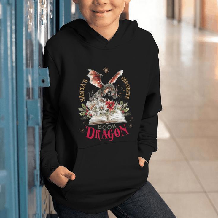 Santa's Favorite Book Dragon Christmas Magic Graphic Youth Hoodie Santa's Favorite Book Dragon Christmas Magic Graphic Youth Hoodie