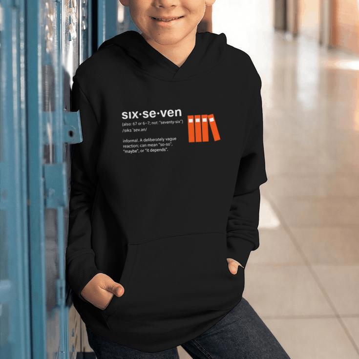 Six Seven Meme Reading Book Lover 6-7 67 Definition Graphic Youth Hoodie