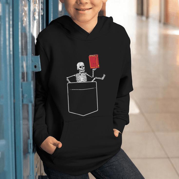 Skeleton Books Read Book Reading Librarian Across America Graphic Youth Hoodie