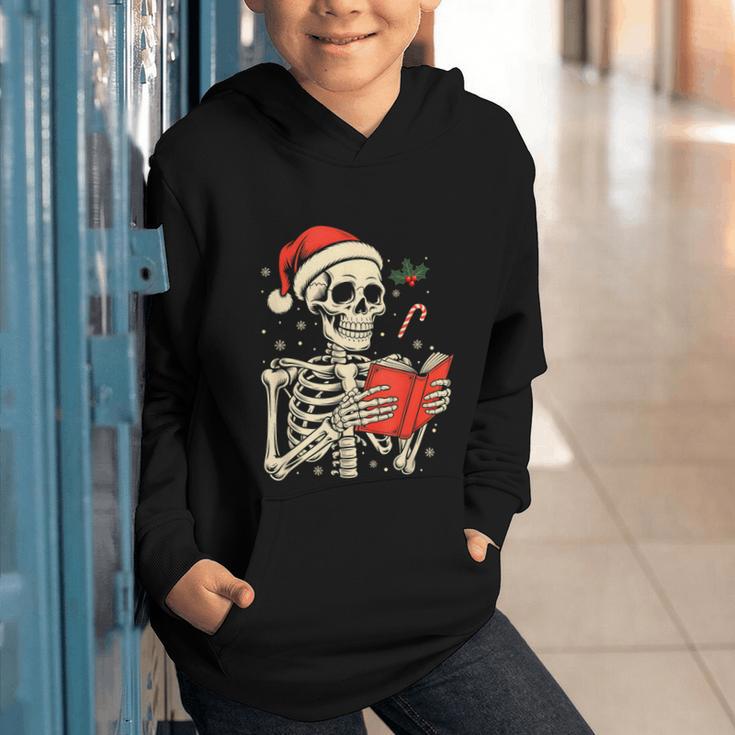 Skeleton Reading Book Christmas Teacher Librarian Book Lover Graphic Youth Hoodie Skeleton Reading Book Christmas Teacher Librarian Book Lover Graphic Youth Hoodie