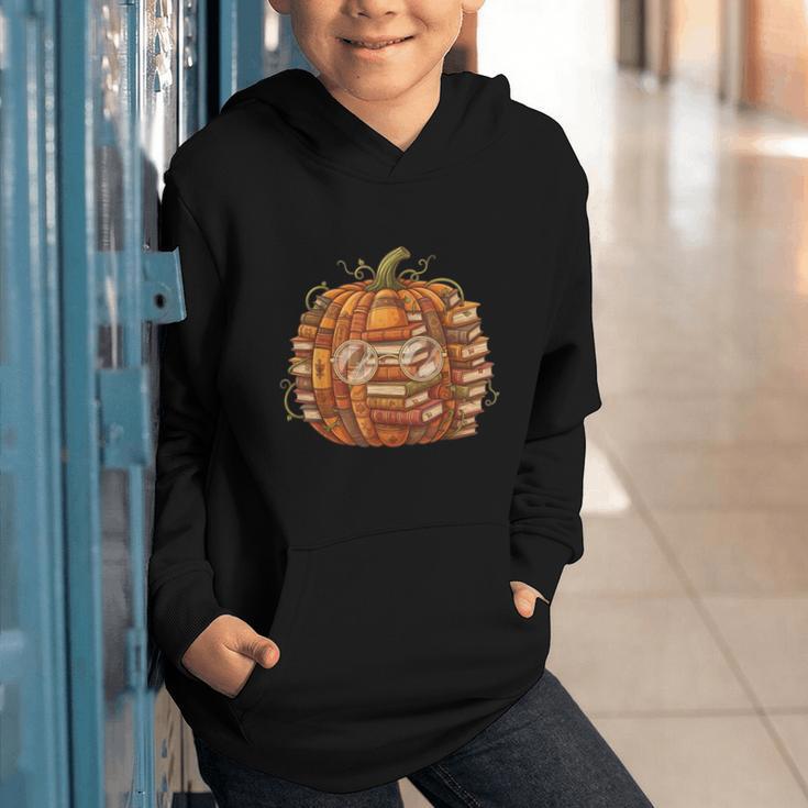 Smart Book Pumpkin Retro Fall Teacher Reading Halloween Graphic Youth Hoodie Smart Book Pumpkin Retro Fall Teacher Reading Halloween Graphic Youth Hoodie