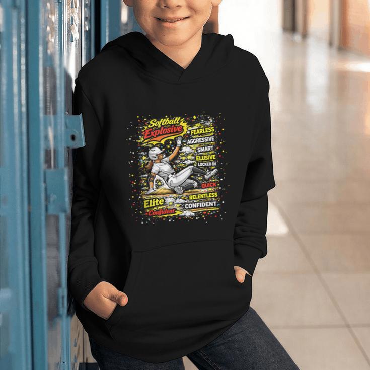 Softball Slider Pop Comic Book Art Best Traits Fast Elite Graphic Youth Hoodie