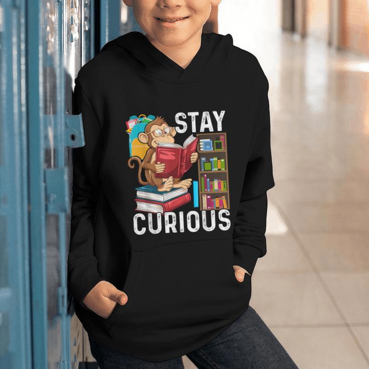 Stay Curious Monkey Reading Book Lover Bookworm Graphic Youth Hoodie Stay Curious Monkey Reading Book Lover Bookworm Graphic Youth Hoodie