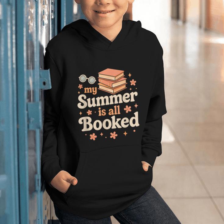 My Summer Is All Booked Book Lover Reading Vacation 2025 Graphic Youth Hoodie