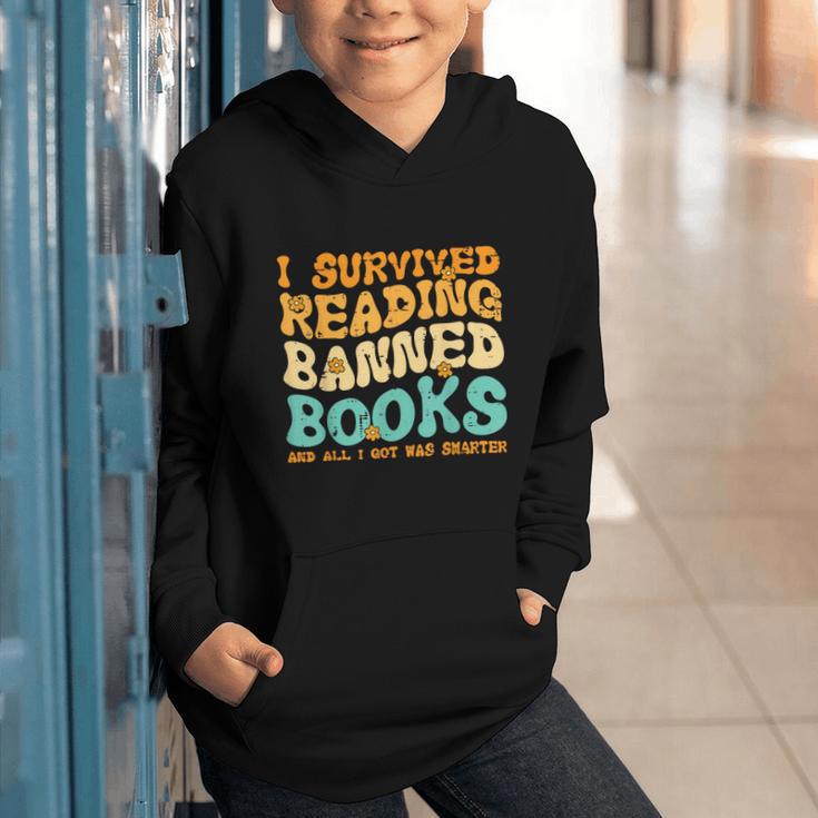 I Survived Reading Banned Books Read Librarian Men Women Graphic Youth Hoodie
