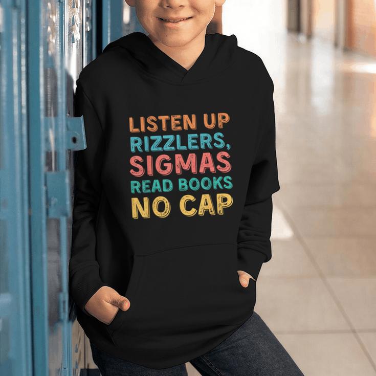 Teacher English Read Books Listen Up Rizzlers Graphic Youth Hoodie Teacher English Read Books Listen Up Rizzlers Graphic Youth Hoodie