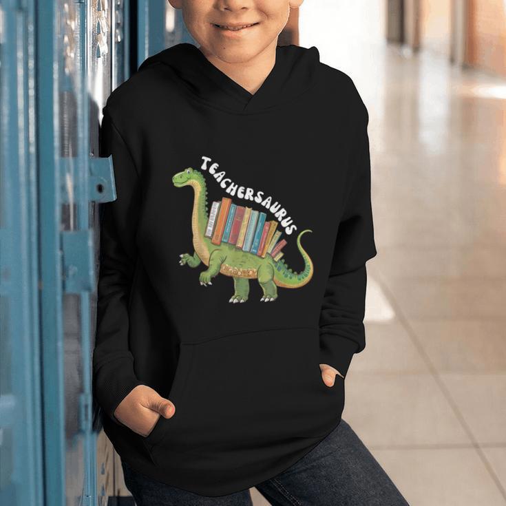 Teachersaurus Dinosaur Teachers Dino Reading Book Librarian Graphic Youth Hoodie