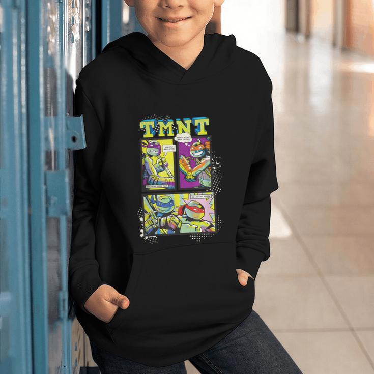 Teenage Mutant Ninja Turtles Retro Neon Comic Book Panels Graphic Youth Hoodie