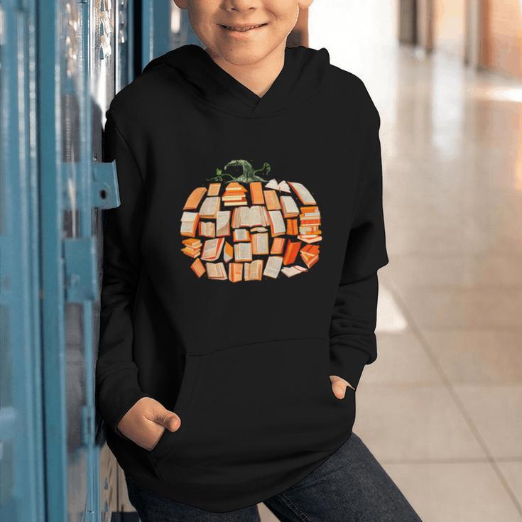 Thanksgiving Fall Books Pumpkins Vintage Library Teacher Kid Graphic Youth Hoodie