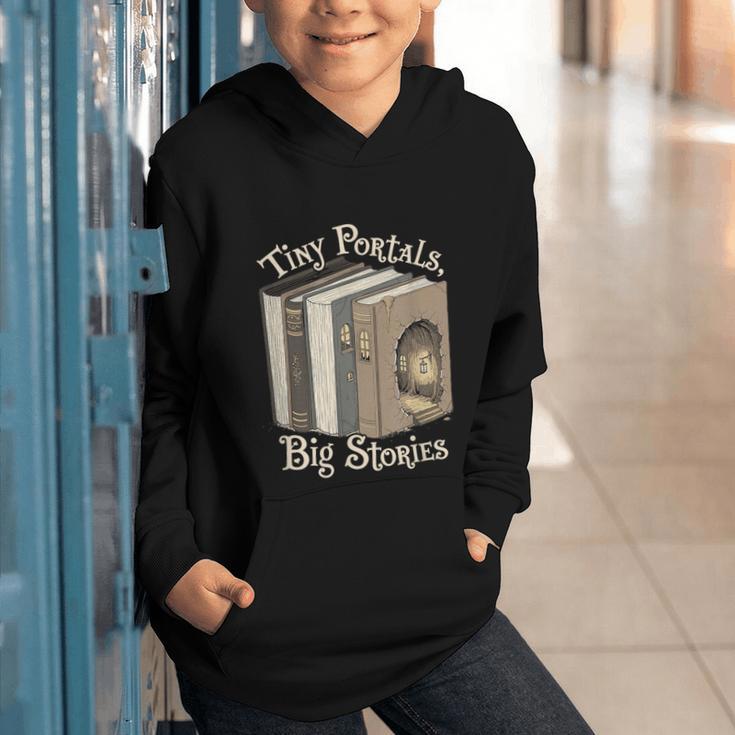 Tiny Portals Big Stories Book Nook Fantasy Gateway Graphic Youth Hoodie