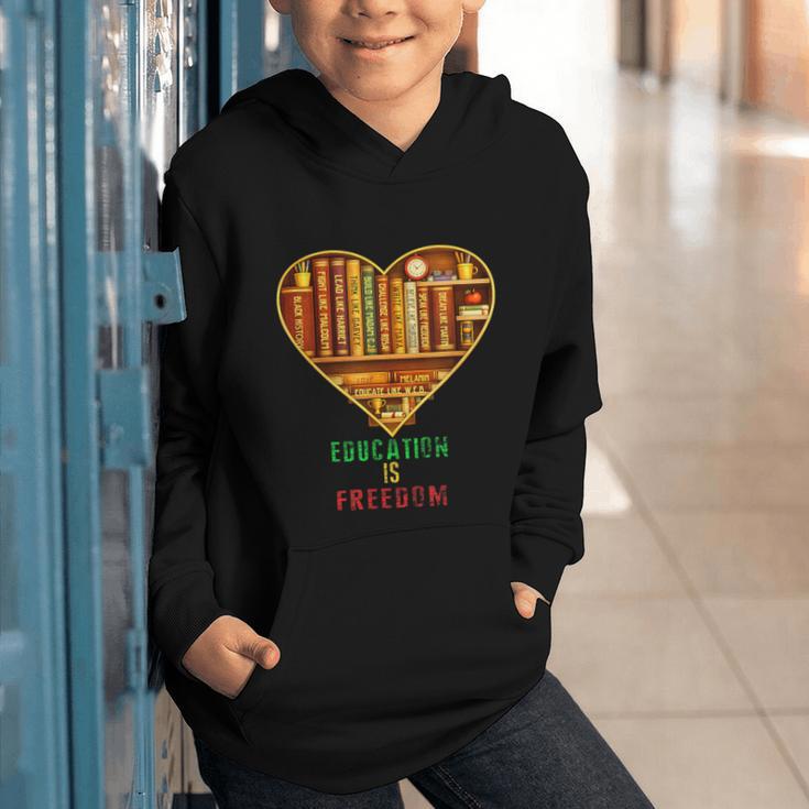 History Education Is Freedom Books Black History Heart Graphic Youth Hoodie