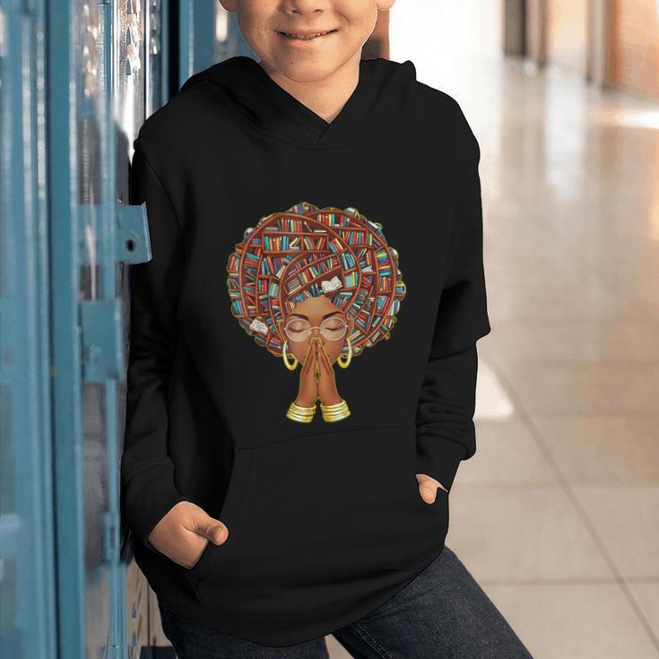 History Month Afro Book Lover Women Girls Librarian Graphic Youth Hoodie