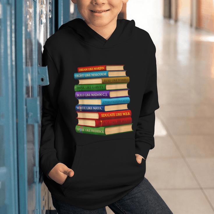 History Month Educated Black Leaders Reading Books Graphic Youth Hoodie