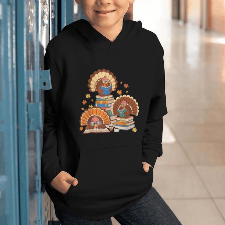 Turkey Read Books Reading Fall Thanksgiving Teacher Graphic Youth Hoodie Turkey Read Books Reading Fall Thanksgiving Teacher Graphic Youth Hoodie