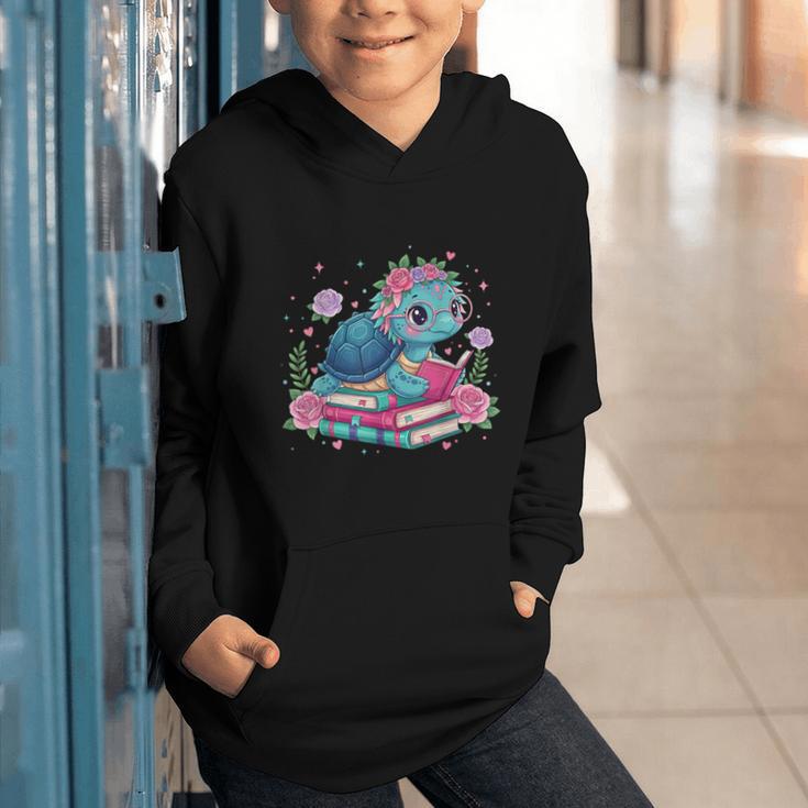 Turtle Bookworm Reading Book Bookworm Book Nerd Cute Graphic Graphic Youth Hoodie