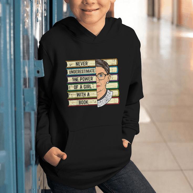 Never Underestimate Girl Read Book Reading Librarian Women Graphic Youth Hoodie