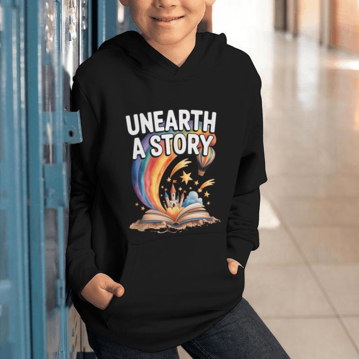 Unearth A Story Rainbow Treasure Book Graphic Youth Hoodie