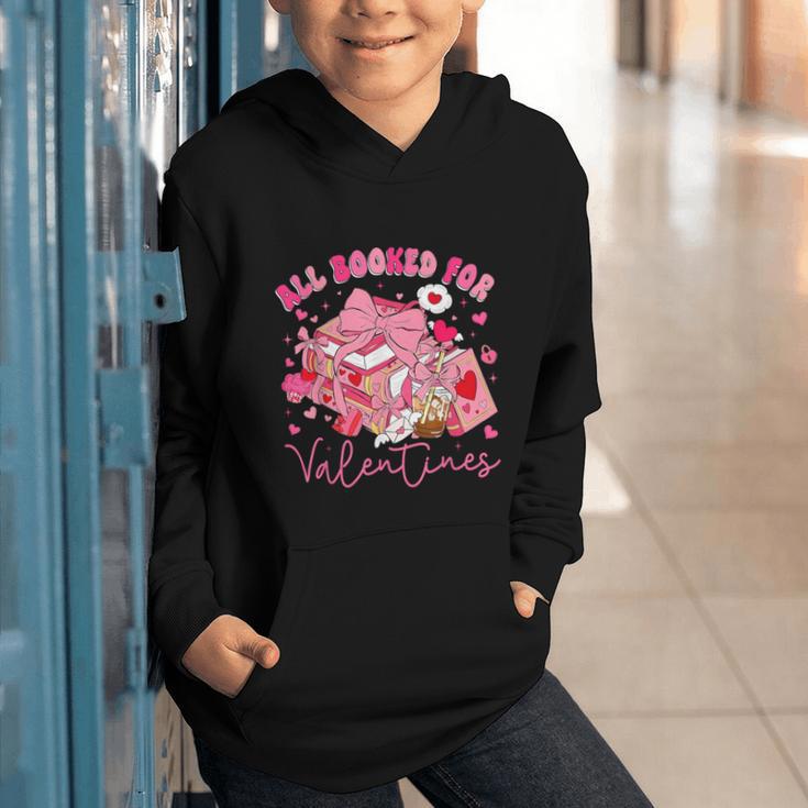 Valentine All Booked Book Coffee Coquette Bow Girl Women Graphic Youth Hoodie