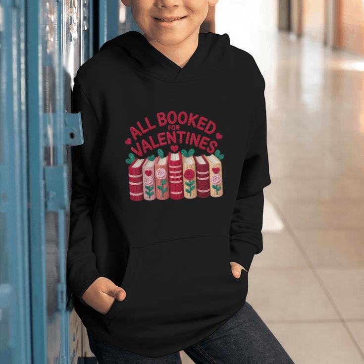 Valentines All Booked For Valentine Book Lover Teacher Graphic Youth Hoodie