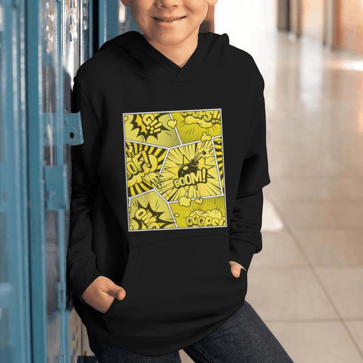 Varsity-Gold Yellow Comic Book University Varsity-Gold Graphic Youth Hoodie