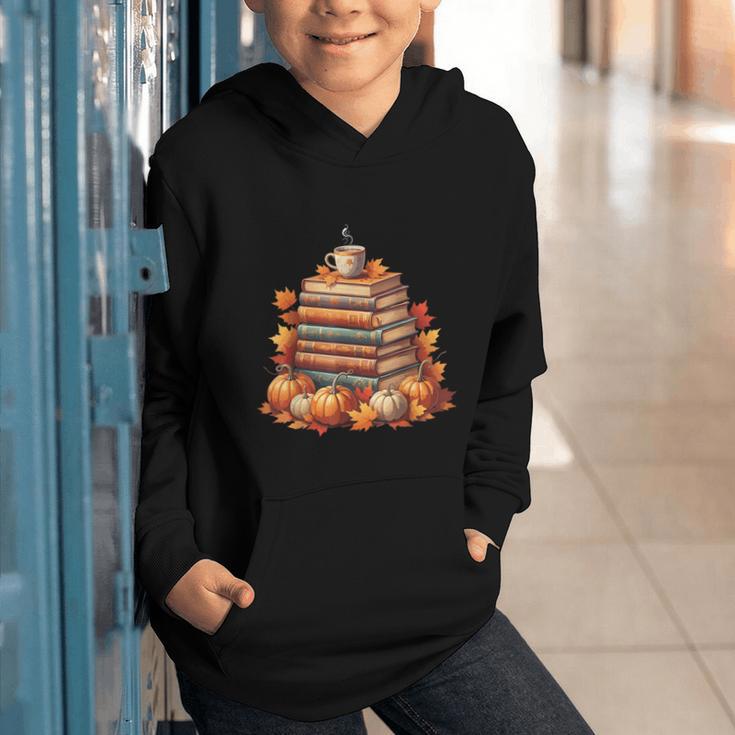 Vintage Autumn Books Pumpkin Coffee Book Lover Reading Graphic Youth Hoodie Vintage Autumn Books Pumpkin Coffee Book Lover Reading Graphic Youth Hoodie