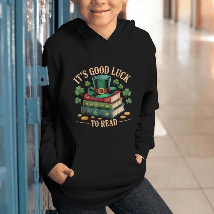 Vintage It's Good Luck To Read St Patrick's Day Book Lucky Graphic Youth Hoodie
