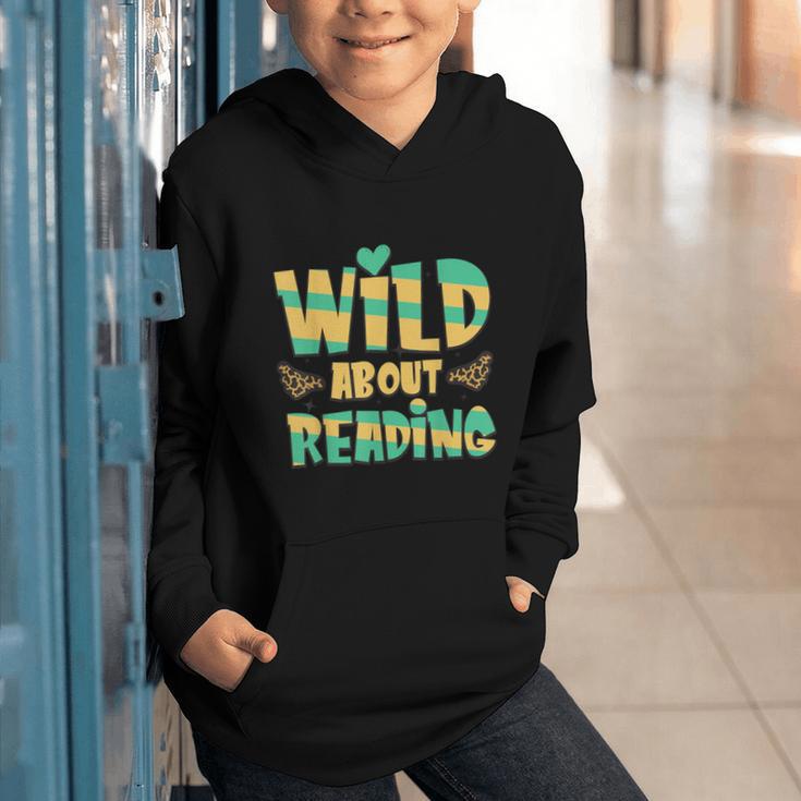 WILD ABOUT READING I Love Books Bookworm Library Day Graphic Youth Hoodie