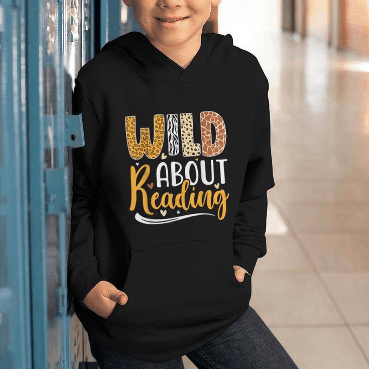 Wild About Reading Lover Bookworm Library Teacher Zoo Animal Graphic Youth Hoodie Wild About Reading Lover Bookworm Library Teacher Zoo Animal Graphic Youth Hoodie