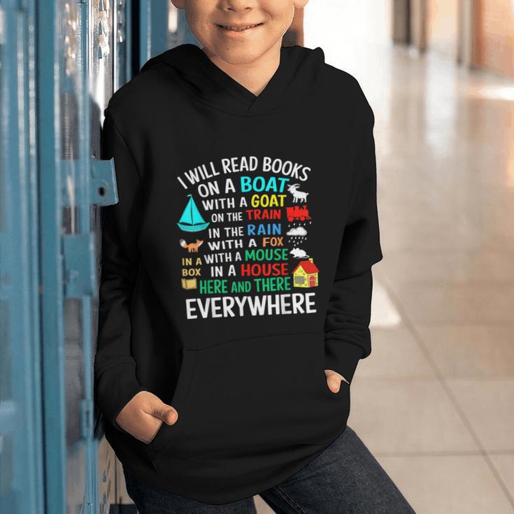 I Will Read Books On A Boat & Everywhere Graphic Youth Hoodie