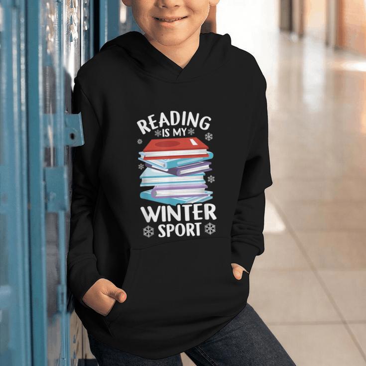 Winter Reading Book Bookworm Winter Graphic Youth Hoodie